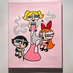Power puff girls b0ngs painting 8x10
